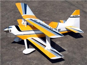 J-Hobbies New ARF! Yellow Ultimate BiPe 40 - 41.5" Nitro Gas Radio Control RC Airplane
